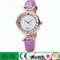 Correia de couro e liga de caso Lady Lady Diamond Watch